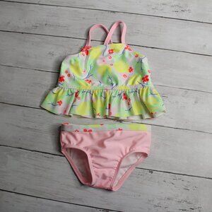 Wonder Nation Baby Girl Swimsuit Set Size 3-6 Months 2 Piece Lemons